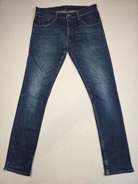 Levis Mens 65504 Slim Fit Blue Denim Jeans Size 34